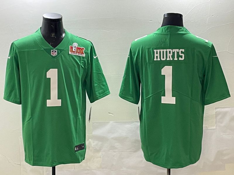 Men Philadelphia Eagles #1 Hurts Green Throwback 2025 Nike Vapor Limited NFL Jersey style 2->kansas city chiefs->NFL Jersey